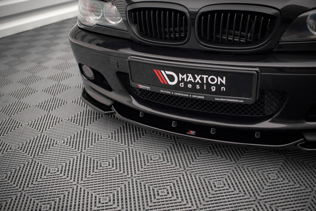 Maxton Design Front Ansatz V.2 für BMW 3er Coupe M-Paket E46 schwarz Hochglanz