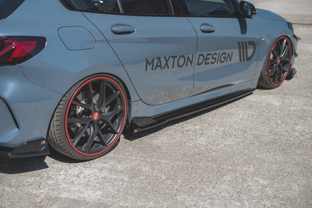 Maxton Design Seitenschweller Ansatz passend für V.3 BMW 1er F40 M-Paket/ M135i  schwarz Hochglanz
