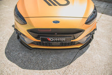 Laden Sie das Bild in den Galerie-Viewer, Maxton Design Robuste Racing Front Ansatz passend für + Flaps passend für Ford Focus ST / ST-Line Mk4 schwarz Hochglanz