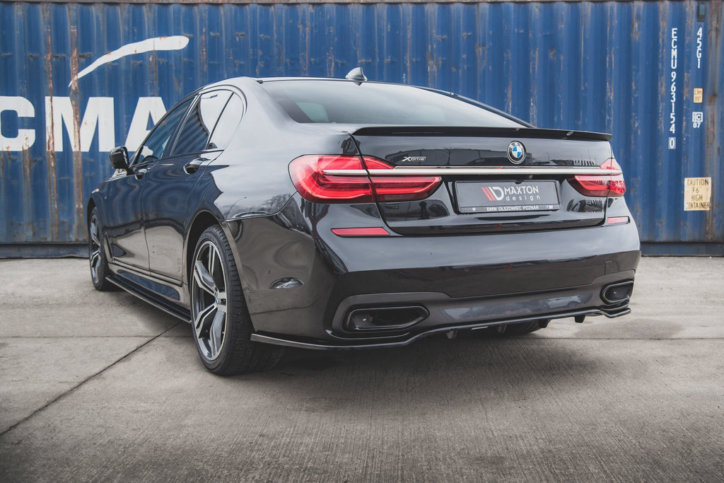 Maxton Design Mittlerer Diffusor Heck Ansatz DTM Look für BMW 7 M-Paket G11 schwarz Hochglanz