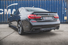 Laden Sie das Bild in den Galerie-Viewer, Maxton Design Mittlerer Diffusor Heck Ansatz DTM Look für BMW 7 M-Paket G11 schwarz Hochglanz
