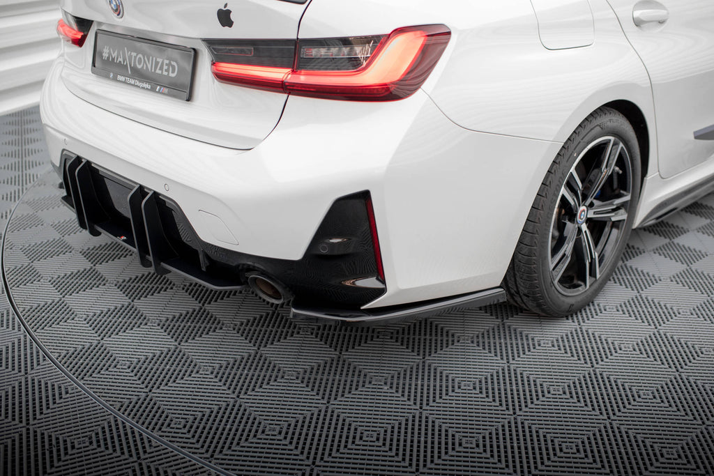 Maxton Design Heck Ansatz Flaps Diffusor für BMW M-Paket G20 / G21 Facelift schwarz Hochglanz