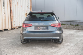 Maxton Design Heck Ansatz Flaps Diffusor passend für V.1 Audi RS3 8V Sportback schwarz Hochglanz