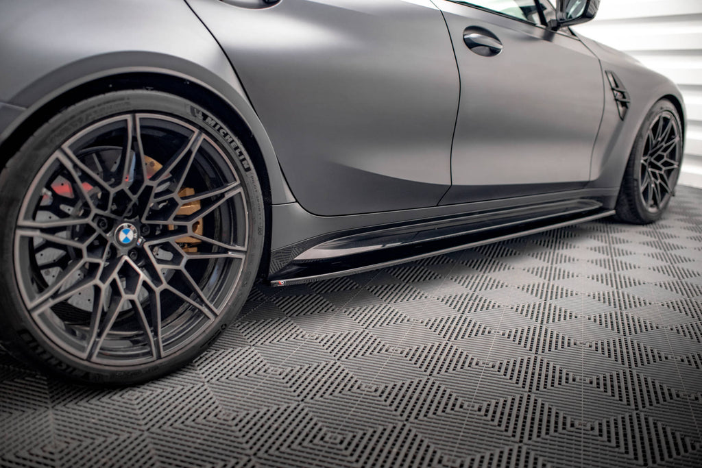 Maxton Design Seitenschweller Ansatz für V.1 für BMW M3 G80 schwarz Hochglanz