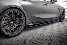 Laden Sie das Bild in den Galerie-Viewer, Maxton Design Seitenschweller Ansatz für V.1 für BMW M3 G80 schwarz Hochglanz