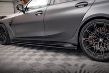 Laden Sie das Bild in den Galerie-Viewer, Maxton Design Seitenschweller Ansatz für V.2 für BMW M3 G80 schwarz Hochglanz