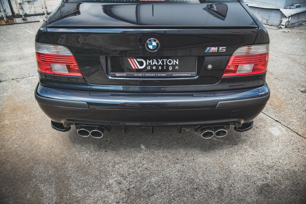 Maxton Design Heck Ansatz Flaps Diffusor für BMW M5  / 5 M-Paket E39 schwarz Hochglanz