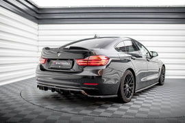 Maxton Design Mittlerer Diffusor Heck Ansatz DTM Look für BMW 4er Gran Coupe F36 schwarz Hochglanz