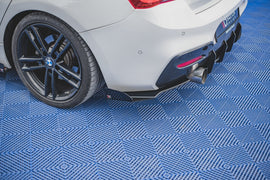 Maxton Design Robuste Racing Heck Ansatz Flaps Diffusor V.2 +Flaps für BMW 1er F20 M140i  schwarz Hochglanz