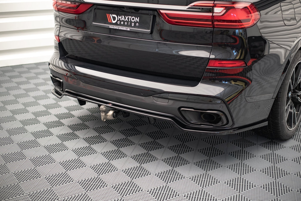 Maxton Design Mittlerer Diffusor Heck Ansatz DTM Look für BMW X7 M G07 schwarz Hochglanz