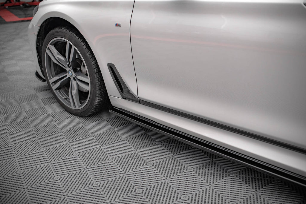 Maxton Design Seitenschweller Ansatz für BMW 7 Lang M-Paket G12 schwarz Hochglanz