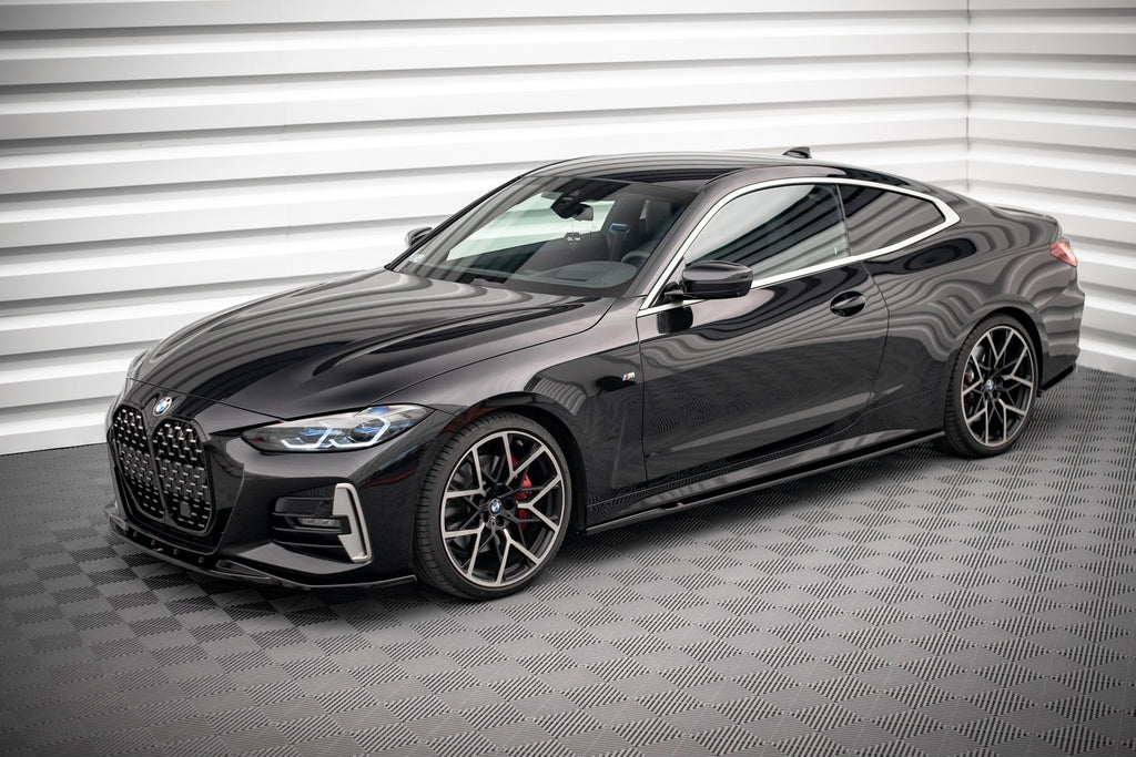 Maxton Design Seitenschweller Ansatz für V.1 für BMW 4er M-Paket G22 schwarz Hochglanz