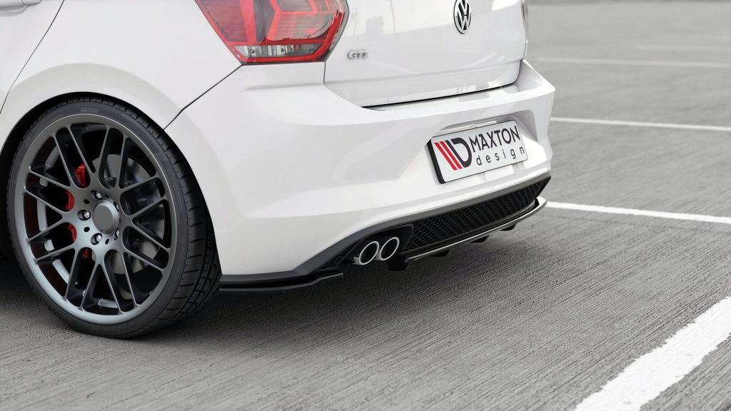 Maxton Design Mittlerer Diffusor Heck Ansatz passend für DTM Look VW Polo 6 GTI Mk6 schwarz Hochglanz