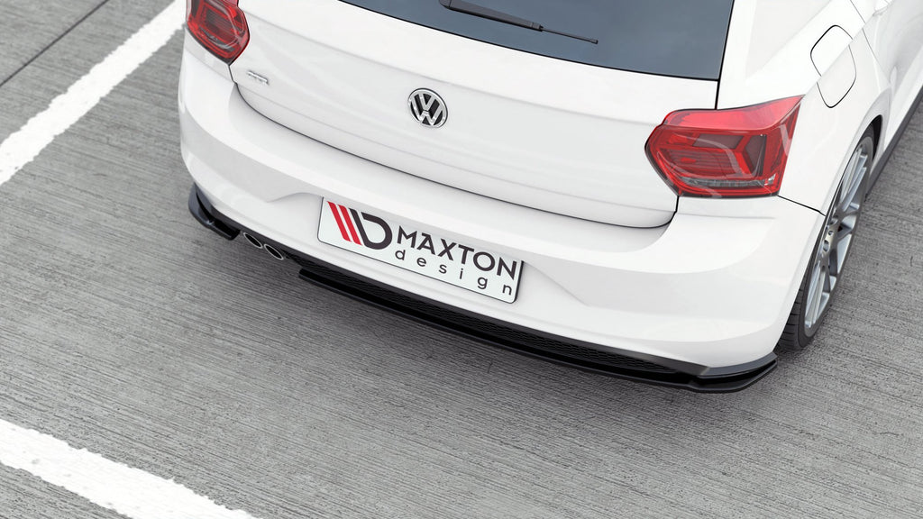 Maxton Design Heck Ansatz Flaps Diffusor passend für V.2 VW Polo GTI Mk6 schwarz Hochglanz