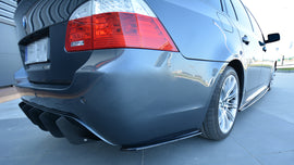 Maxton Design Heck Ansatz Flaps Diffusor passend für BMW 5er E60/E61 M Paket schwarz Hochglanz