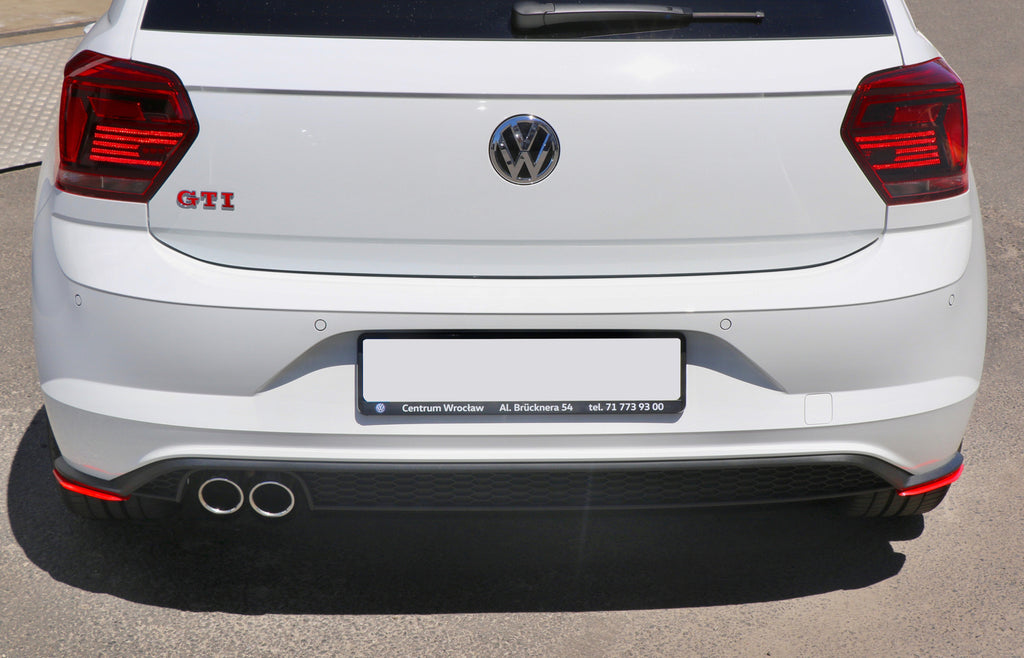Maxton Design Heck Ansatz Flaps Diffusor passend für VW POLO MK6 GTI schwarz Hochglanz