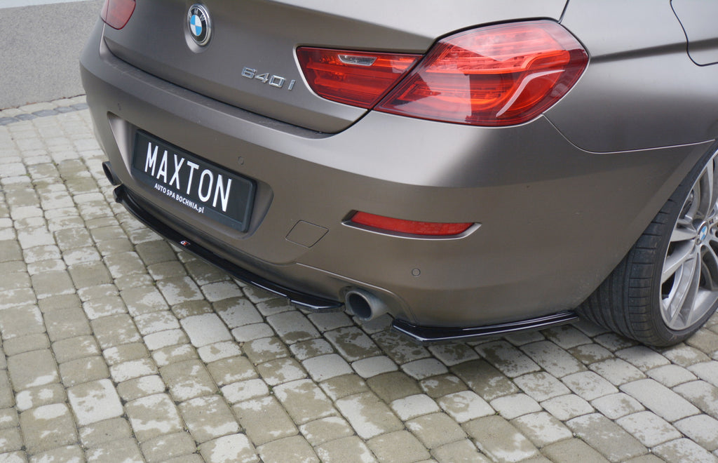 Maxton Design Mittlerer Diffusor Heck Ansatz passend für BMW 6er GRAN COUPE schwarz Hochglanz