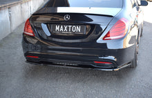 Laden Sie das Bild in den Galerie-Viewer, Maxton Design Mittlerer Diffusor Heck Ansatz passend für Mercedes S-KLASSE AMG-LINE W222 schwarz Hochglanz
