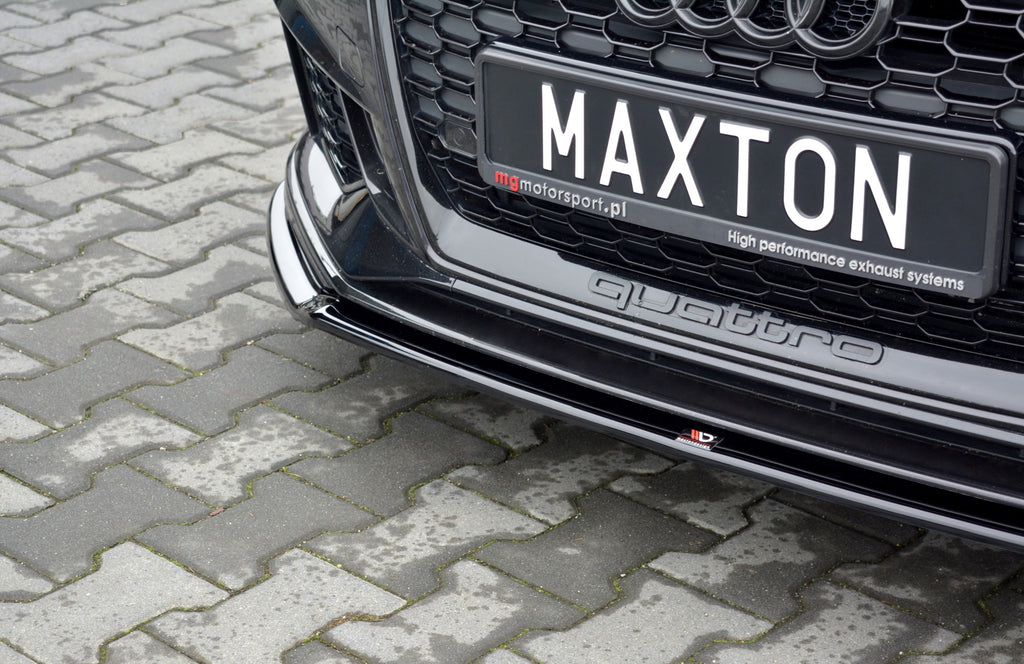 Maxton Design Front Ansatz passend für V.2 Audi RS3 8V FL Sportback schwarz Hochglanz