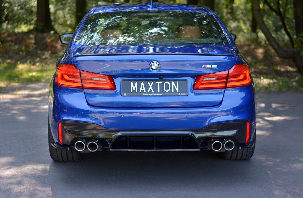 Maxton Design Mittlerer Diffusor Heck Ansatz passend für BMW M5 F90 schwarz Hochglanz