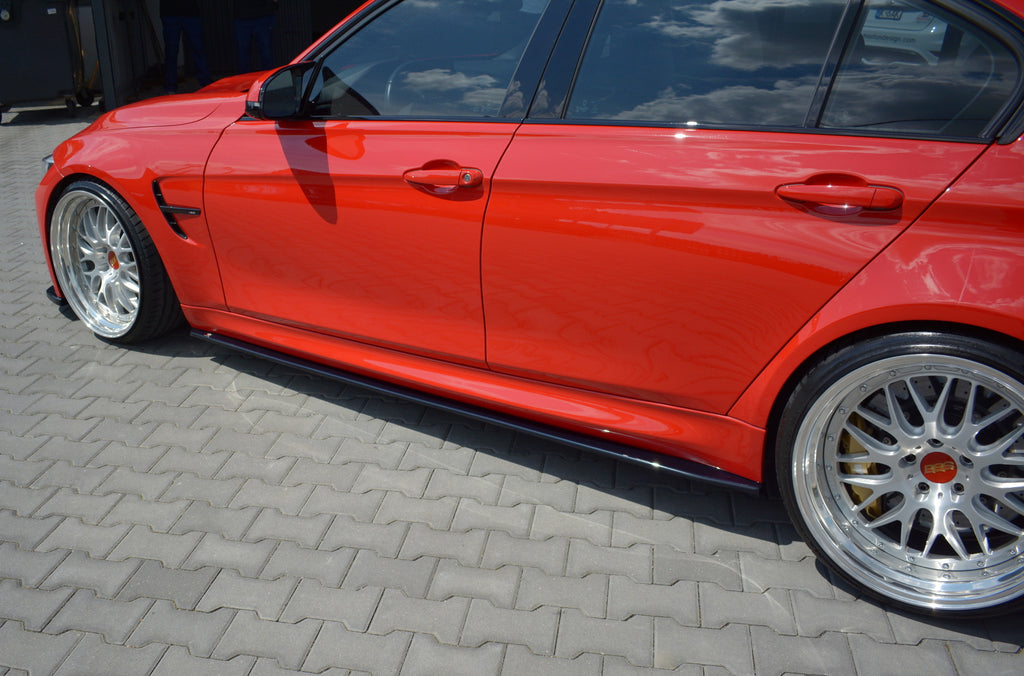 Maxton Design Seitenschweller Ansatz passend für V.1 BMW M3 F80 schwarz Hochglanz
