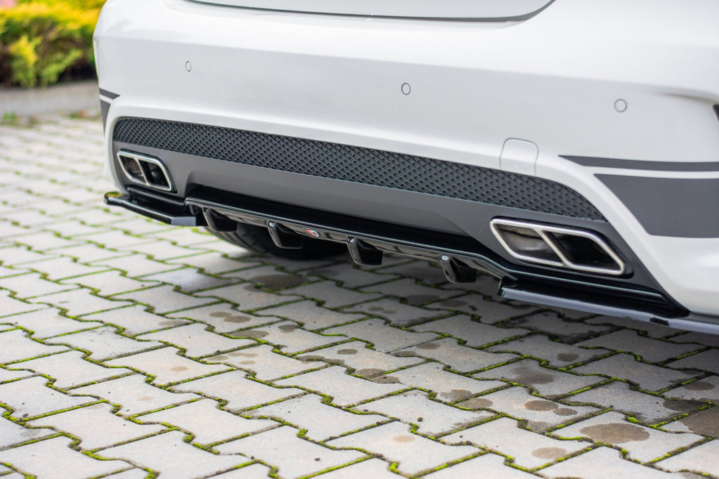 Maxton Design Diffusor Heck Ansatz passend für Mercedes A45 AMG W176 schwarz Hochglanz