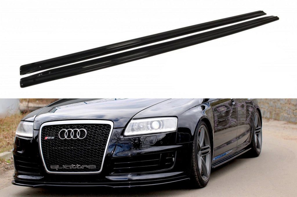 Maxton Design Seitenschweller Ansatz passend für Audi RS6 C6 schwarz Hochglanz