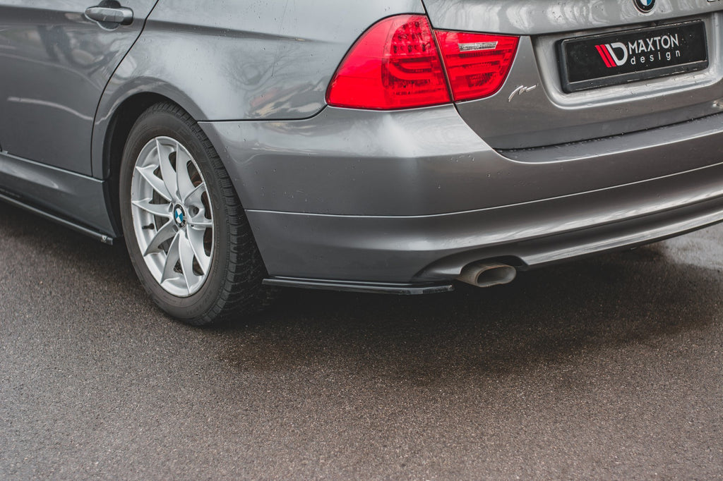 Maxton Design Heck Ansatz Flaps Diffusor passend für BMW 3er E91 Facelift schwarz Hochglanz