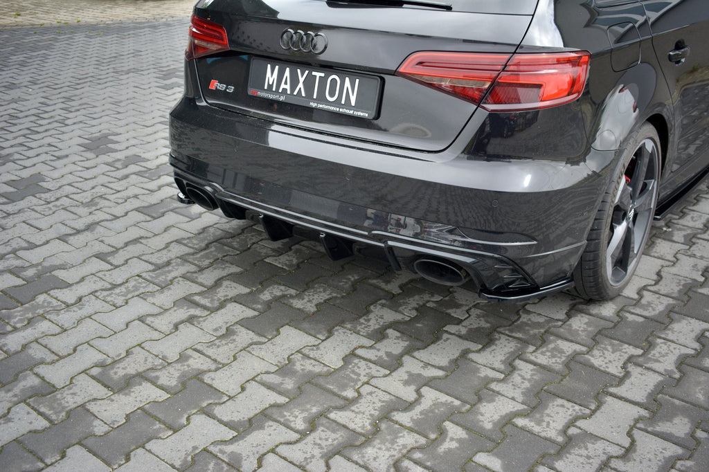 Maxton Design Diffusor Heck Ansatz passend für Audi RS3 8V FL Sportback schwarz Hochglanz