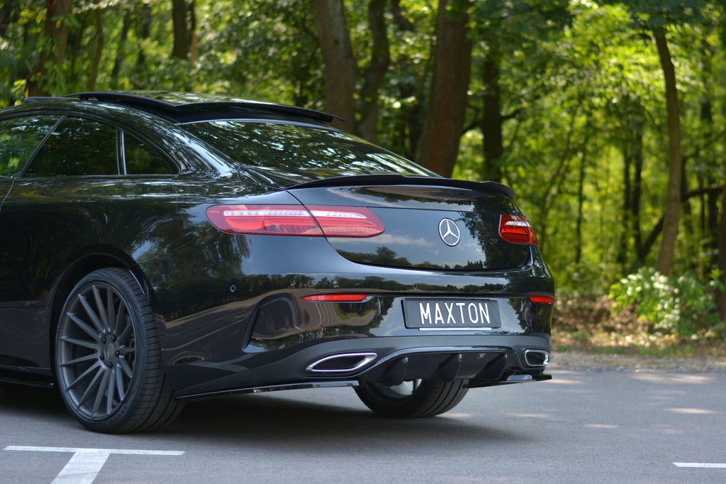 Maxton Design Diffusor Heck Ansatz passend für Mercedes-Benz E-Klasse W213 Coupe (C238) AMG-Line schwarz Hochglanz