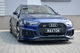Maxton Design Front Ansatz passend für V.2 AUDI RS4 B9 schwarz Hochglanz