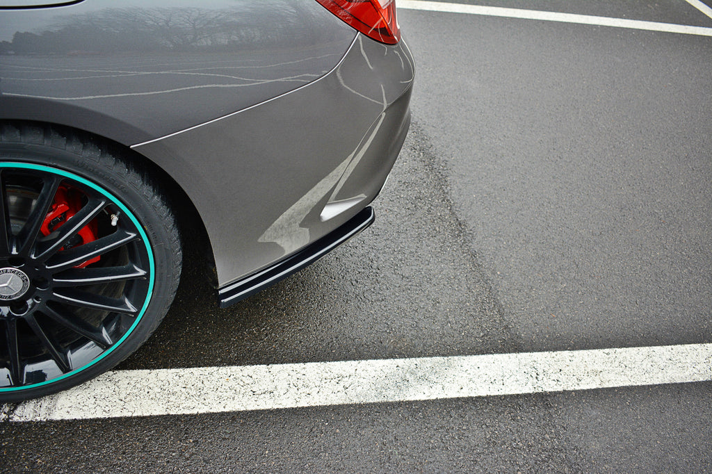 Maxton Design Heck Ansatz Flaps Diffusor passend für Mercedes CLA C117 AMG-LINE FACELIFT schwarz Hochglanz