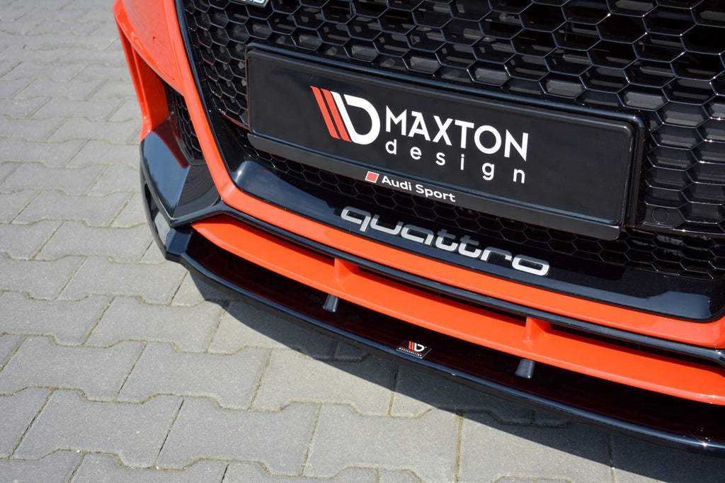 Maxton Design Front Ansatz passend für V.2 Audi TT RS 8S schwarz Hochglanz