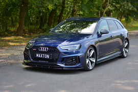 Maxton Design Front Ansatz passend für V.1 Audi RS4 B9 schwarz Hochglanz