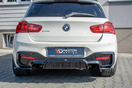 Maxton Design Heck Ansatz Flaps Diffusor passend für BMW 1er F20 Facelift M-power schwarz Hochglanz