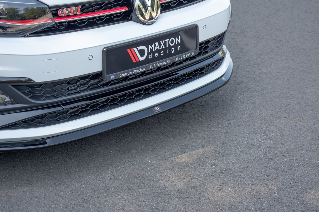Maxton Design Front Ansatz passend für V.3 VW Polo GTI Mk6 schwarz Hochglanz