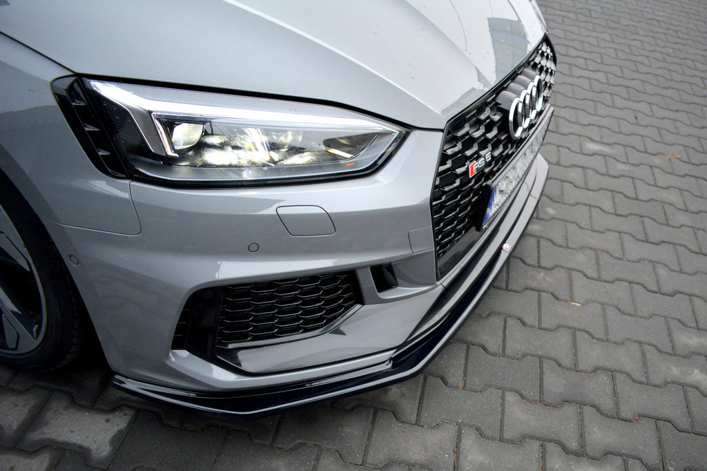 Maxton Design Front Ansatz passend für V.2 Audi RS5 F5 Coupe / Sportback schwarz Hochglanz