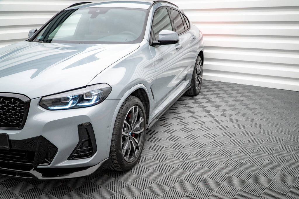 Maxton Design Seitenschweller Ansatz für BMW X4 M-Paket G02 Facelift schwarz Hochglanz