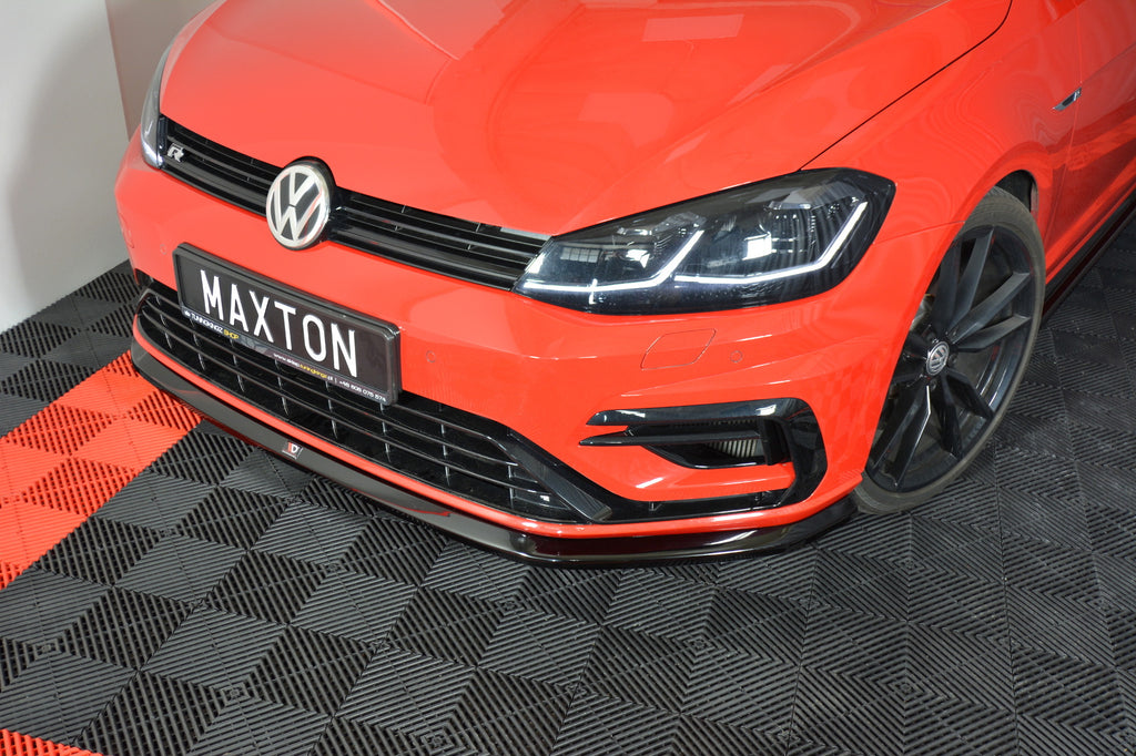 Maxton Design Front Ansatz passend für V.6 VW GOLF 7 R FACELIFT  schwarz Hochglanz