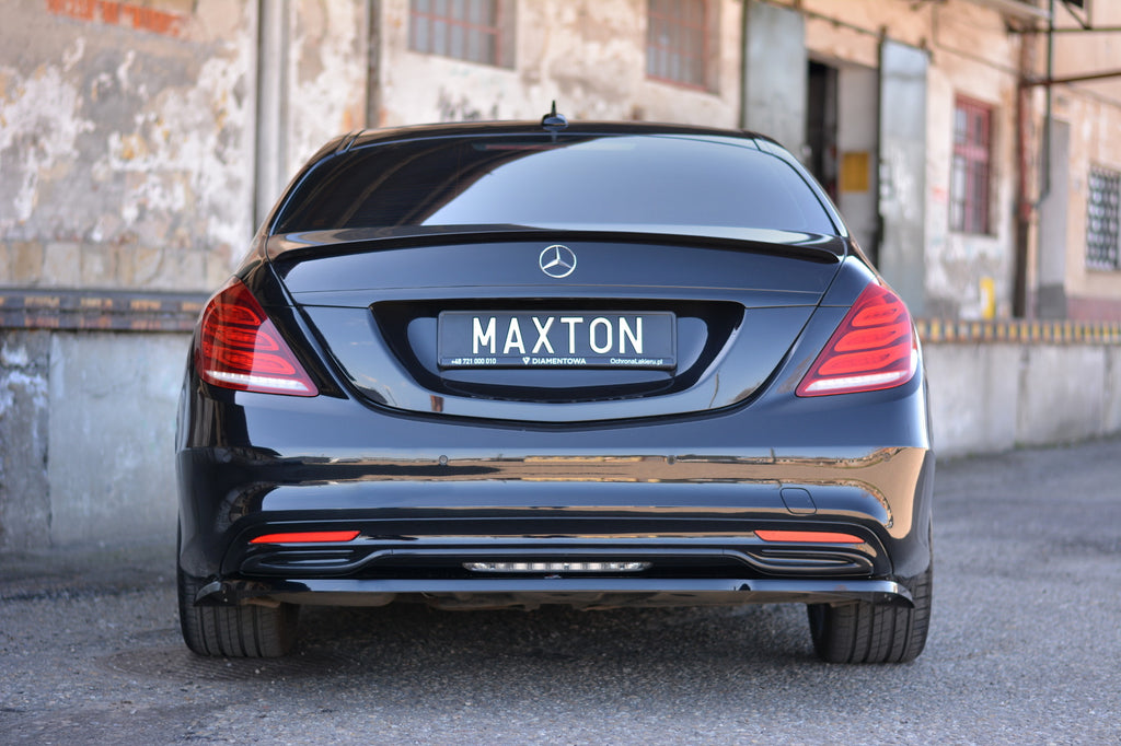 Maxton Design Spoiler CAP passend für Mercedes S-KLASSE W222 schwarz Hochglanz