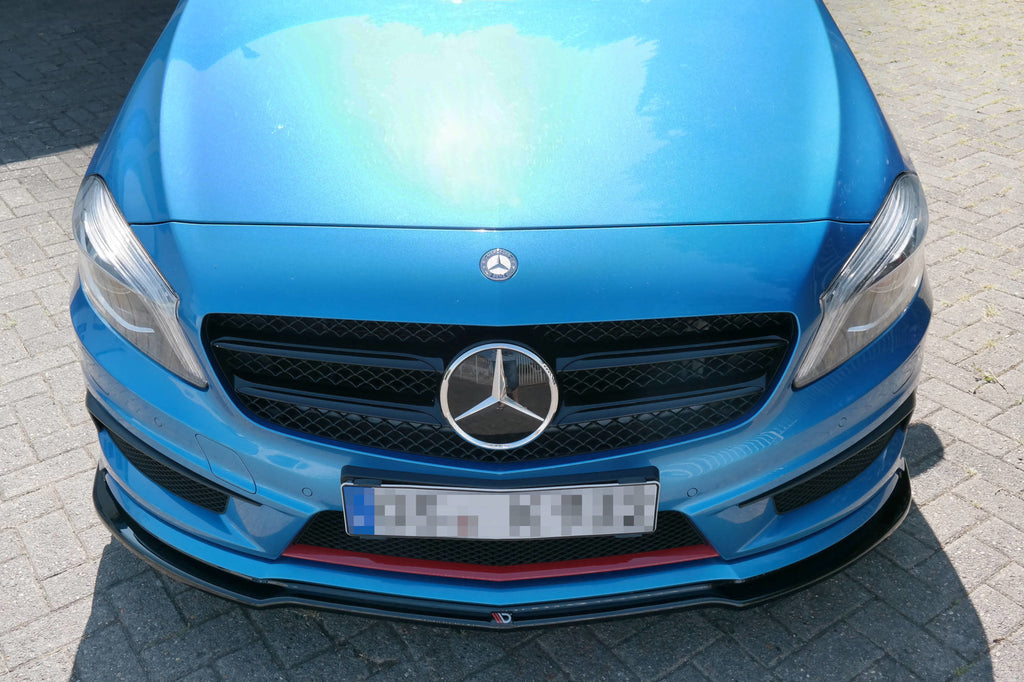 Maxton Design Front Ansatz passend für Mercedes W176 AMG-LINE vor Facelift schwarz Hochglanz