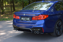 Laden Sie das Bild in den Galerie-Viewer, Maxton Design Mittlerer Diffusor Heck Ansatz passend für BMW M5 F90 schwarz Hochglanz