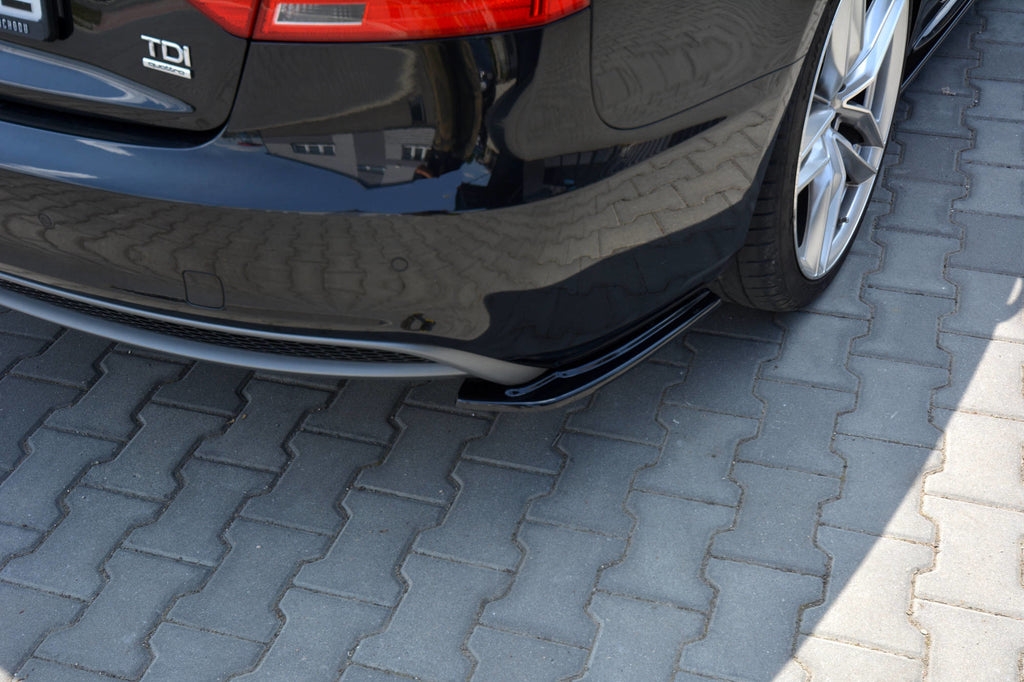 Maxton Design Heck Ansatz Flaps Diffusor passend für Audi A5 S-Line 8T FL Sportback  schwarz Hochglanz