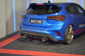 Maxton Design Heck Ansatz Flaps Diffusor passend für V.2 Ford Focus ST-Line Mk4 schwarz Hochglanz
