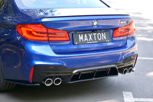 Laden Sie das Bild in den Galerie-Viewer, Maxton Design Mittlerer Diffusor Heck Ansatz passend für BMW M5 F90 schwarz Hochglanz