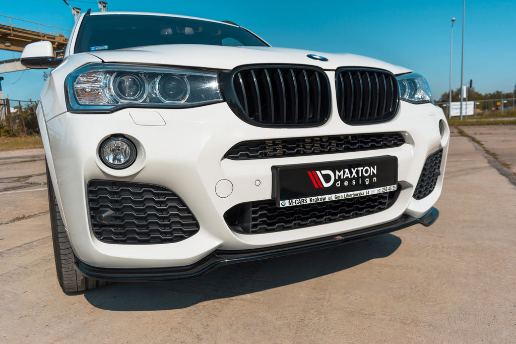 Maxton Design Front Ansatz passend für BMW X3 F25 M-Paket Facelift schwarz Hochglanz