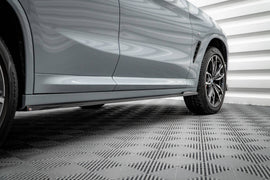 Maxton Design Seitenschweller Ansatz für BMW X4 M-Paket G02 Facelift schwarz Hochglanz