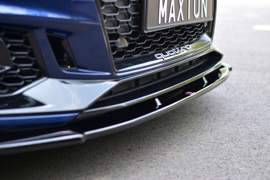 Maxton Design Front Ansatz passend für V.1 Audi RS4 B9 schwarz Hochglanz