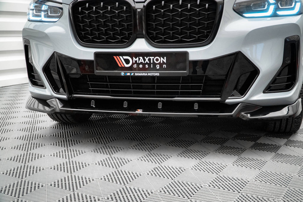 Maxton Design Front Ansatz V.2 für BMW X4 M-Paket G02 Facelift schwarz Hochglanz
