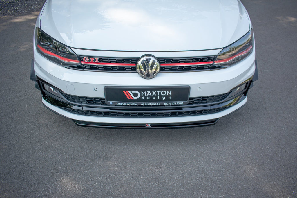 Maxton Design Front Ansatz passend für V.4 VW Polo GTI Mk6 schwarz Hochglanz